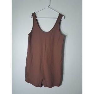 Tkees womens large romper light brown jersey cotton